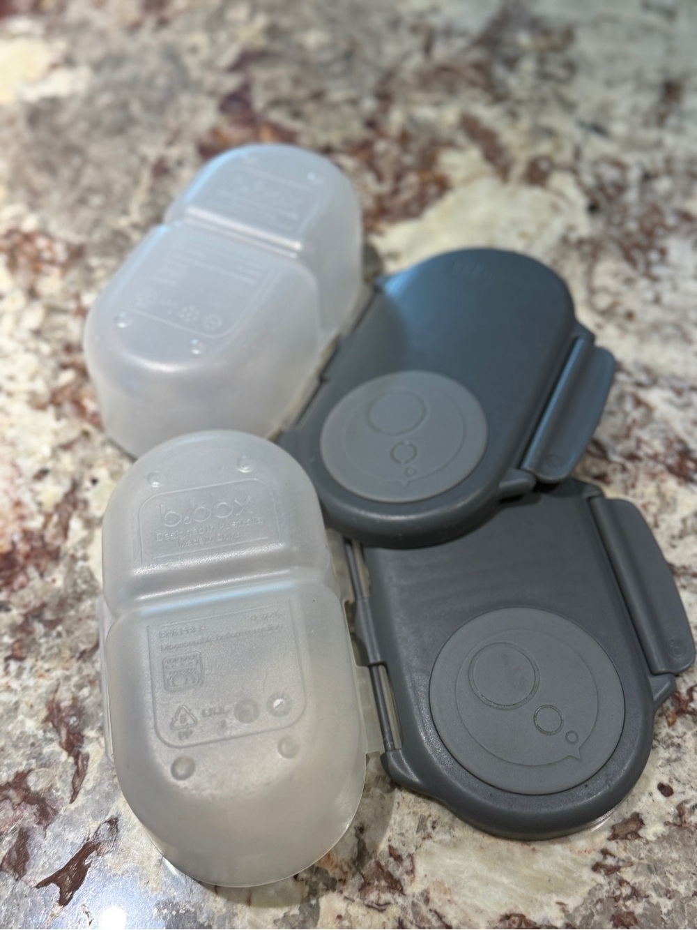 2 pack of B.Box Gray Snack Container for Kids - Multi-Compartment - Picture 3 of 3